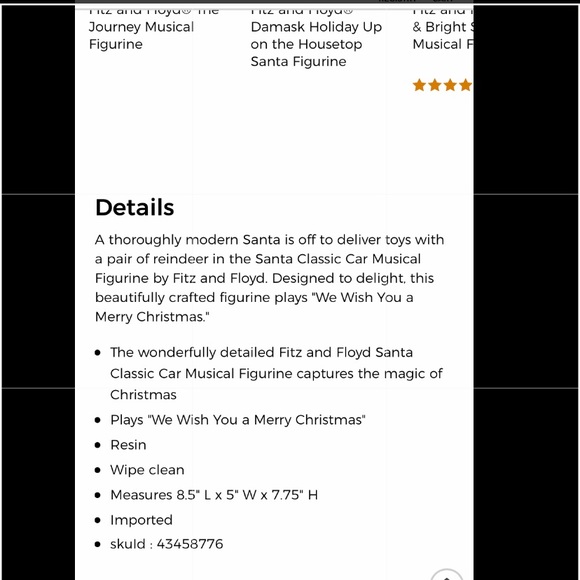 NWB Fitz & Floyd Santa Mobile Musical Figurines - Picture 5 of 8